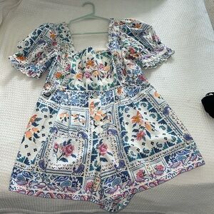 Never worn before FARM RIO size L romper- it was to big for me once is came in